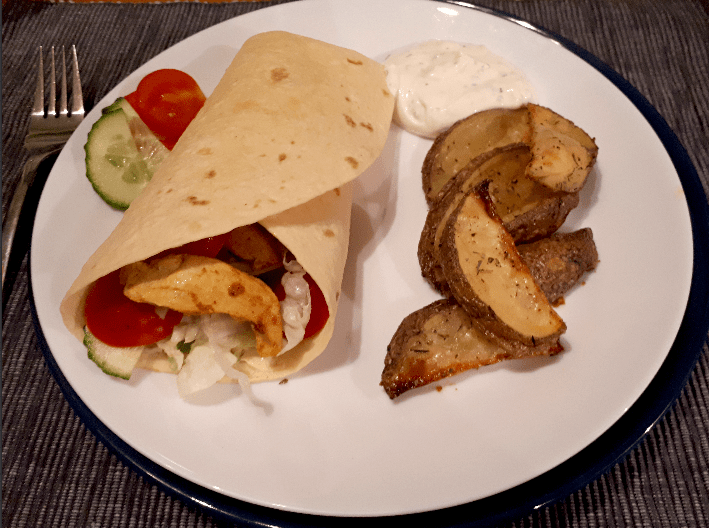 Leichte Curry-Puten Wraps