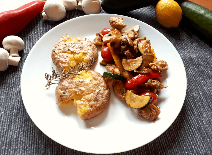 Bunte Puten Gemüse Pfanne