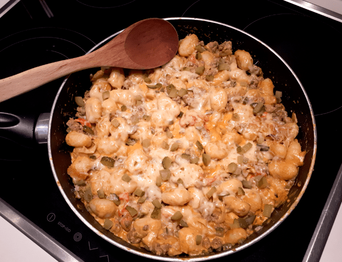 gnocchi cheeseburger pfanne